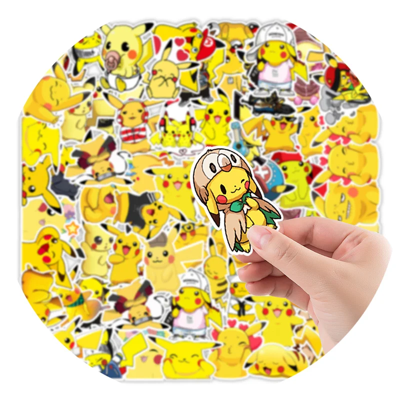 

Pokemon Anime Stickers 50Pcs Pikachu Cute Cartoon Stickers Laptop Car Luggage Waterproof Doodle Decorative Stickers