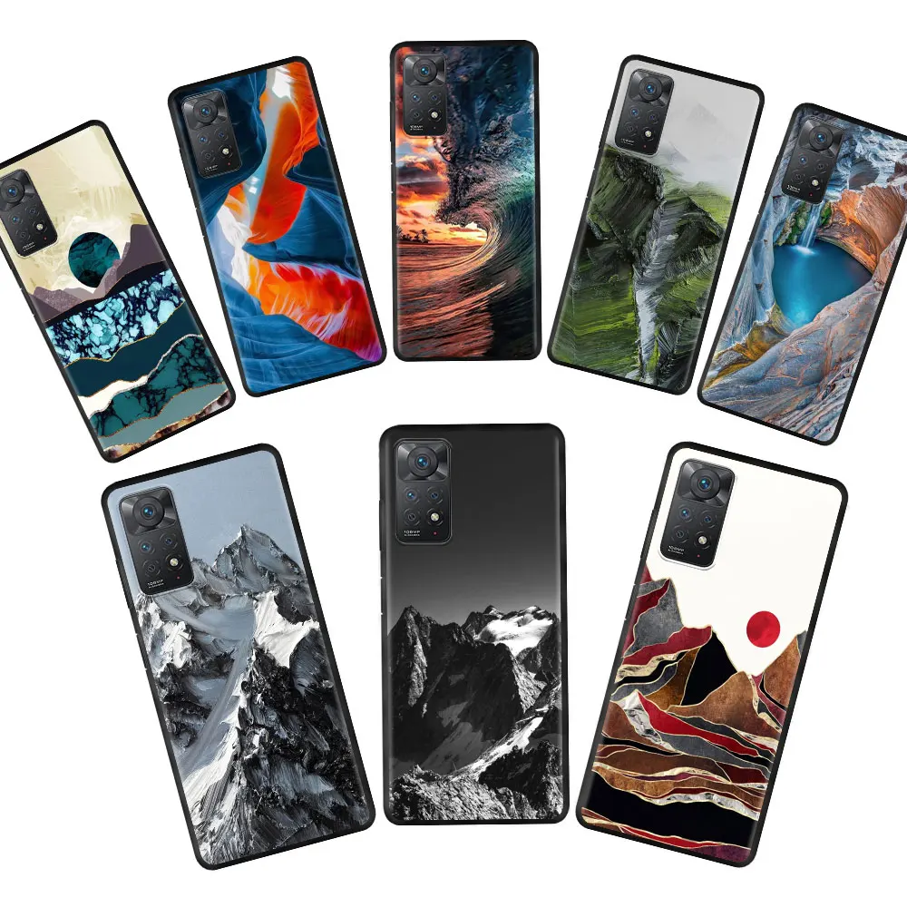 

3D Embossed Mountain Celular Case for Redmi Note 9 11T K40 9S 10 Pro K50Pro K40Gaming K40Pro 10S 11ProPlus 8 9S 7 Cell Soft