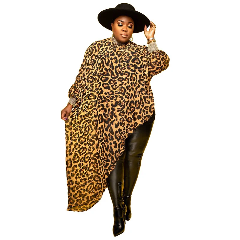 

Plus Size Tops L-4xl Wholesale Long Sleeve Shirts for Women Camouflage Loose Casual Irregular Hem Polyester Blouses Dropshipping