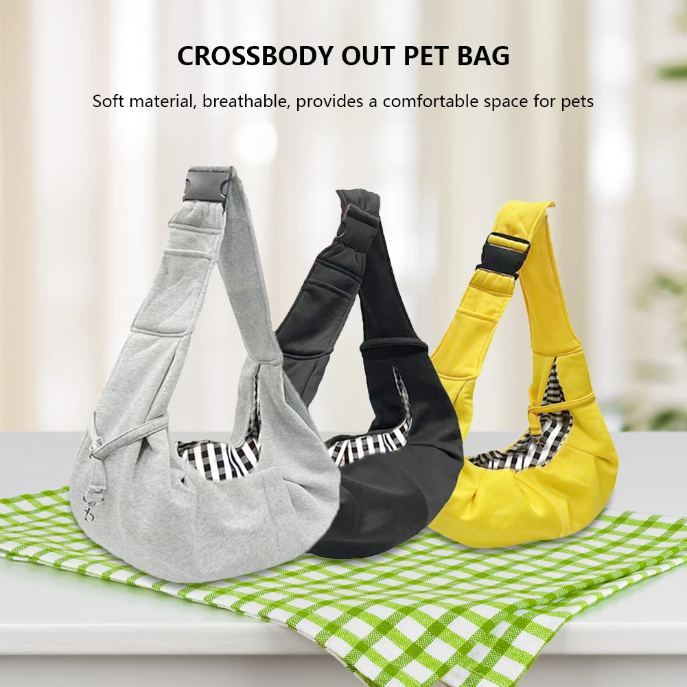 

Pet Carrier Crossbody Bag Portable Pet Dog Sling Bag Comfortable Large Capacity Adjustable Strap Fashion for Small Pets