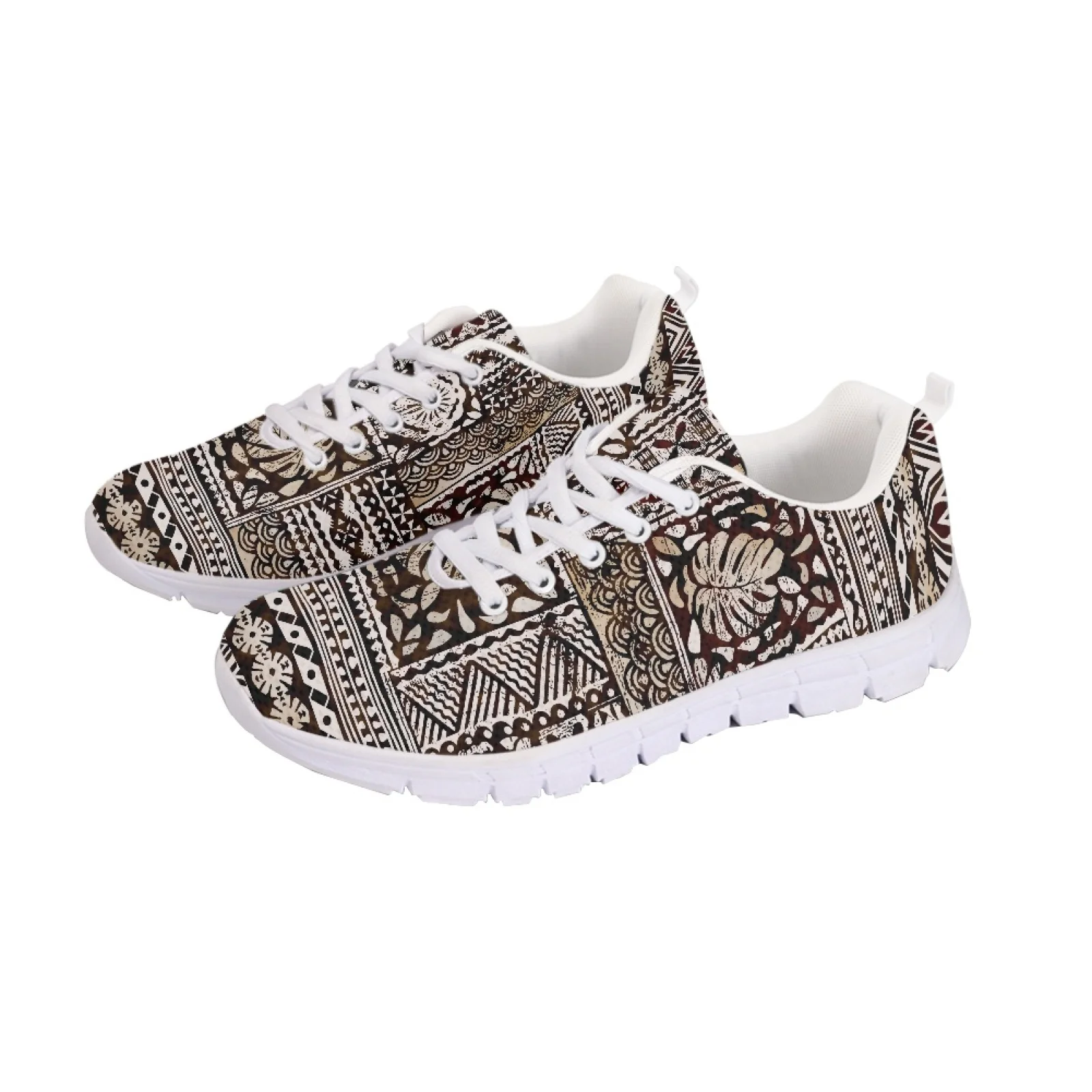 

Polynesian Tribal Fijian Totem Tattoo Fiji Prints Men Women Superlight Lace-Up Soft-Soled Trainers Casual Comfort Running Shoes