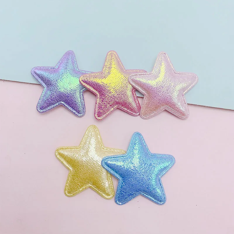 

50Pcs 3.5CM Shiny Star Patches Appliques For Clothes Hat Shoes Sewing Supplies Handmade DIY Headwear Clips Accessories