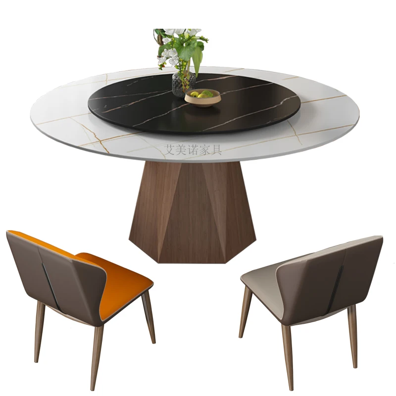 Светильник роскошный каменный стол круглый современный простой домашний