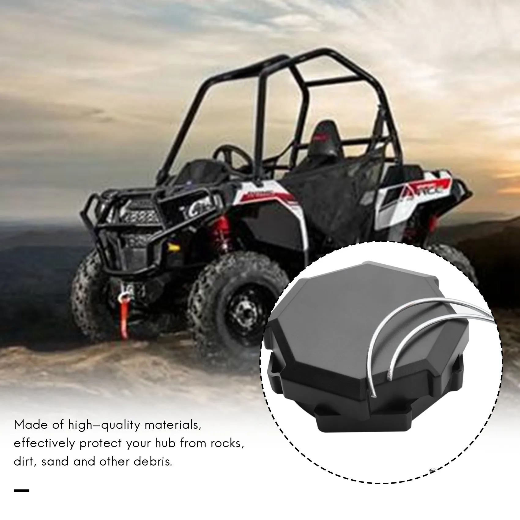 

4Pcs Hub Cap Wheel Center Caps Replacement Part for Polaris RZR 900 1000 RZR XP Turbo 1522216-655 Hexagon