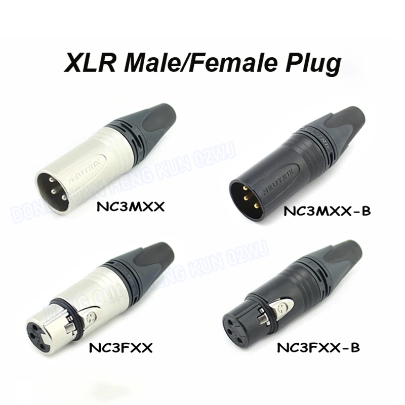 Купи NC3MXX-B Gold Plated Balanced XLR Audio Plug Mixer 3-Pin Cable Connector Gold/Silver Contact Microphone Plug With Colored Rings за 253 рублей в магазине AliExpress