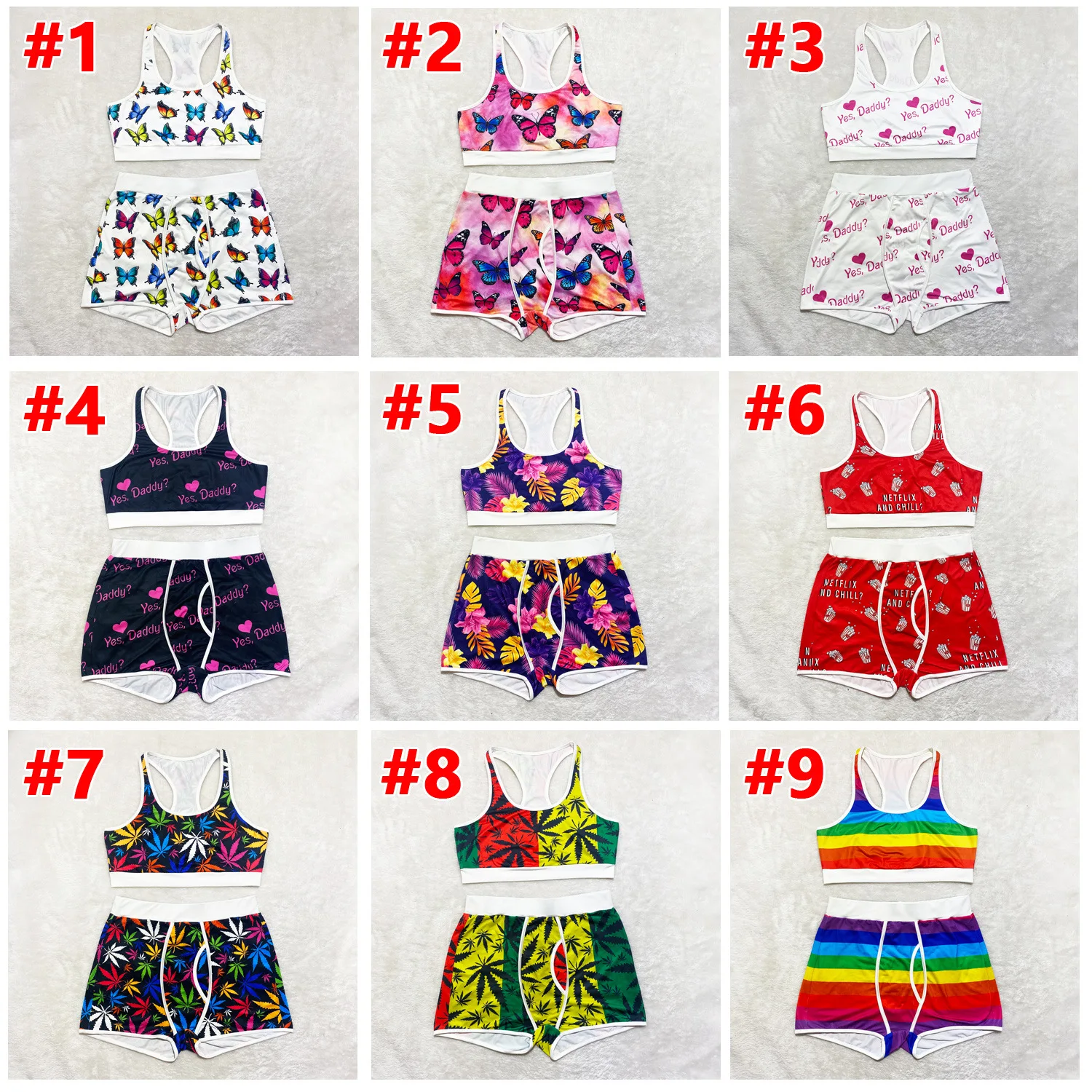 

Новинка лета 2022, сексуальные комплекты из двух предметов, женское нижнее белье, одежда для фитнеса, топ и брюки, оптовая продажа