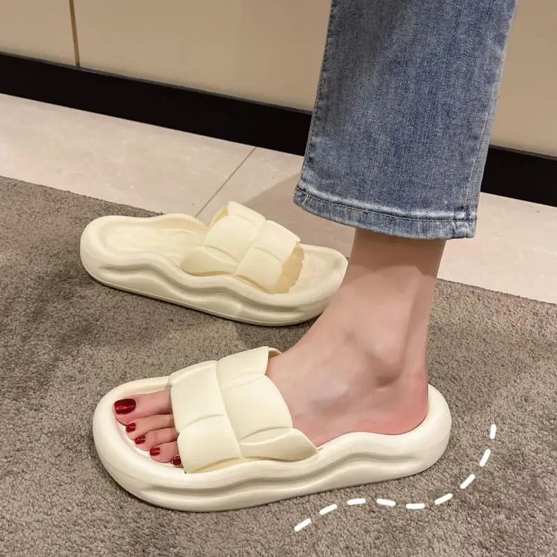 

New Loafers Shoes Woman 2022 Female Slippers Platform Luxury Slides Med New Designer Flat Beach Basic Rome Pu Summer Slipper