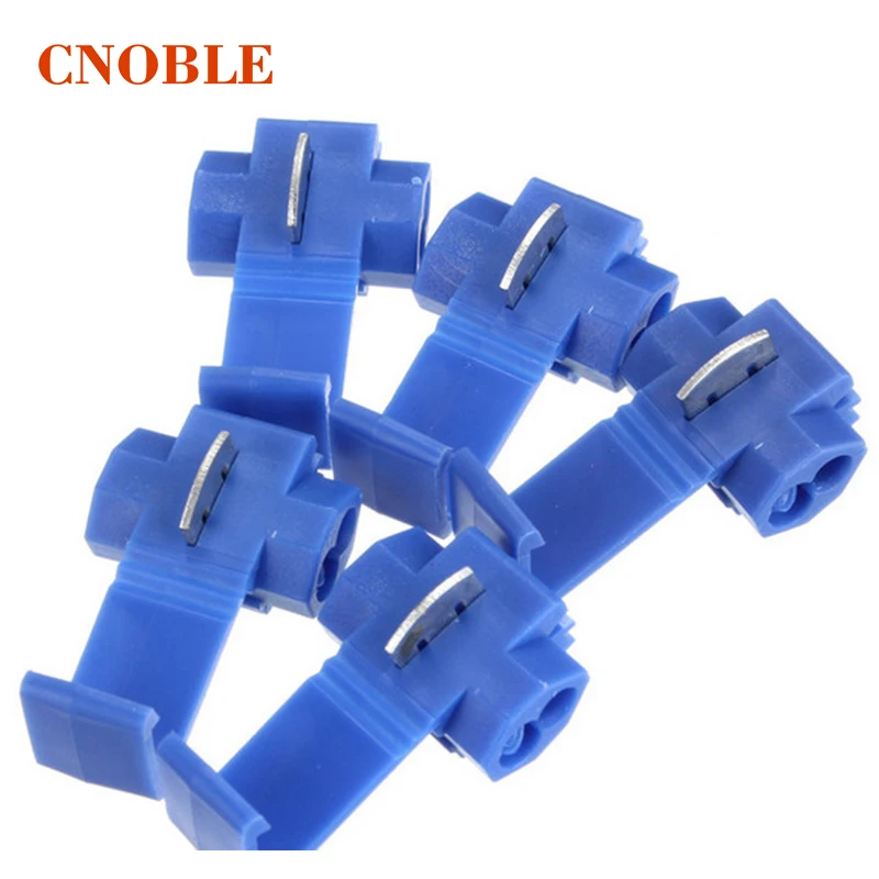 

100PCSHigh Quality 50pcs/Set Blue Scotch Lock Wire Connectors Quick Splice Terminals Crimp G14 18-14 AWG Hard Soft 0.75-2.5 Wire