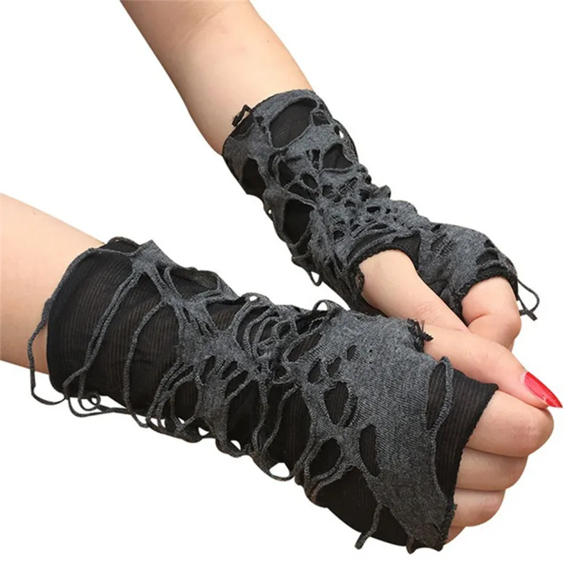 

Перчатки унисекс в готическом стиле, черные перчатки в стиле панк с разрезами, без пальцев, спортивные митенки ниндзя с дырками, крутые перчатки для женщин и мужчин, перчатки с вырезами в стиле рок, 2021