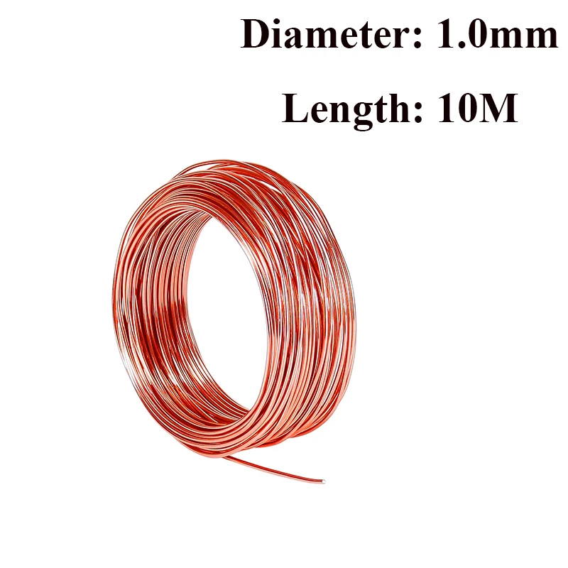 Провод из чистой меди T2, 10-1 м, медная катушка, проводящая медная проволока, провод из красной меди, линия с неизолированным диаметром 1/1, 5/2/2, 8/3, 5/4, 0/5, 0 мм
