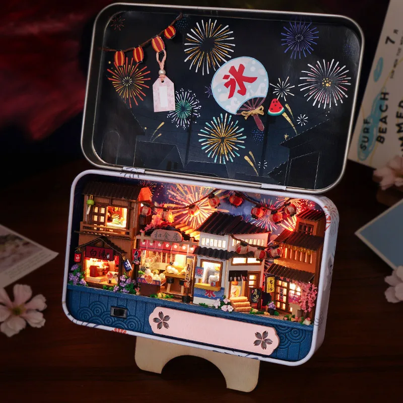 

DIY Wooden Dollhouse City Fireworks Box Theatre Doll Houses Miniature Furniture Building Kit Assembly Toys Children Gifts Casa