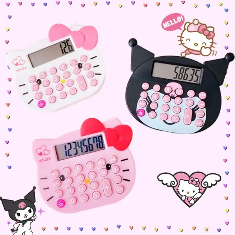 

Sanrioed Calculator Kawaii Students Stationery Mathe Class Office Poratbel Mini Anime Hello Kitty Kuromi Cute Kids Girls Gifts