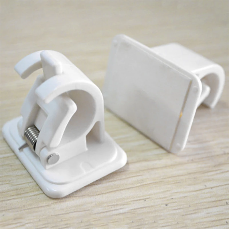 

Accessories Curtain rod Bracket 4Pcs Hanger Rack Plastic White Household Hanging Crossbar Hooks Organizer Rails