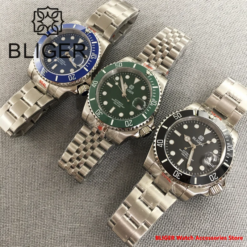 

Часы мужские автоматические, 40 мм, со светящимся циферблатом и сапфировым стеклом