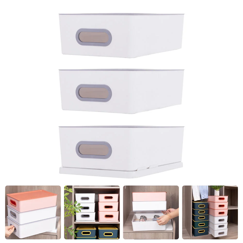 

3Pcs Drawer Storage Box Sock Storage Case Storage Supplies for Storage Drawer Desktop