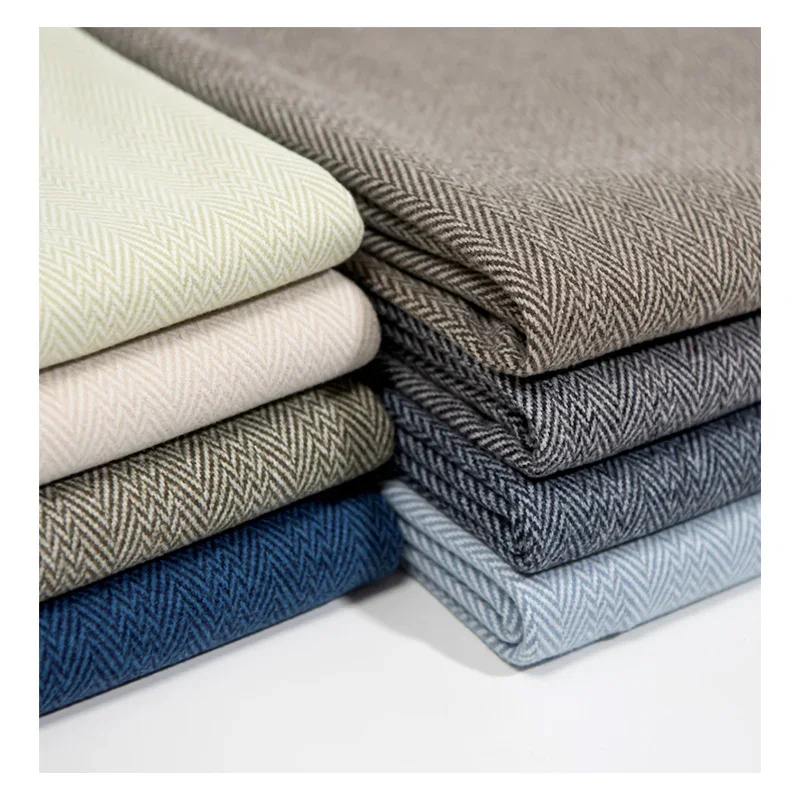 Шерсть Полиэстер Модная одежда Ткань Осенне-зимний костюм Пальто Жилет Мягкая