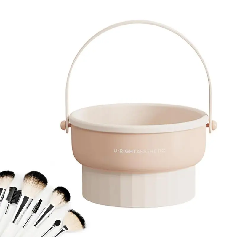 

2 In 1 Cosmetic Brush Organizer Makeup Drying And Storage Rack Portable Brush Drying And Storage Box Silicon Drying Mat And