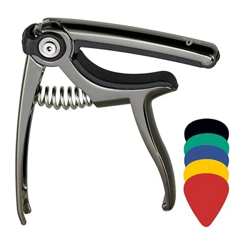 

4 In 1 Guitar Clamp Bridge Pin Puller Guitar Pick Clip With 5 Guitar Picks For 6 String Guitar Acoustic Or Electric Easy Install
