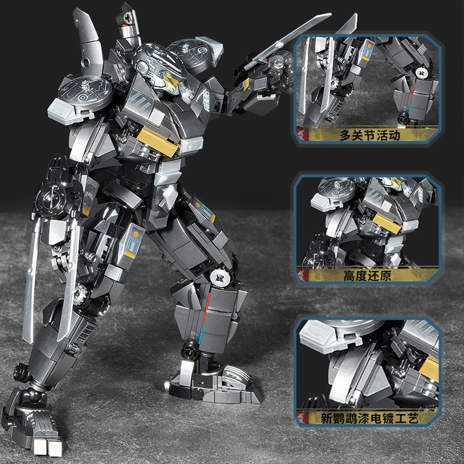 Фото MOC фильм Тихоокеанский охотник-механик робот строительные блоки механический бронированный воин фигурки сборка кирпичи игрушка для детей подарок №4