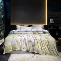 100eucalyptus lyocell bedding set queen king 4pcs vintage blossom floral duvet cover cooling silky soft bed sheet pillowcases