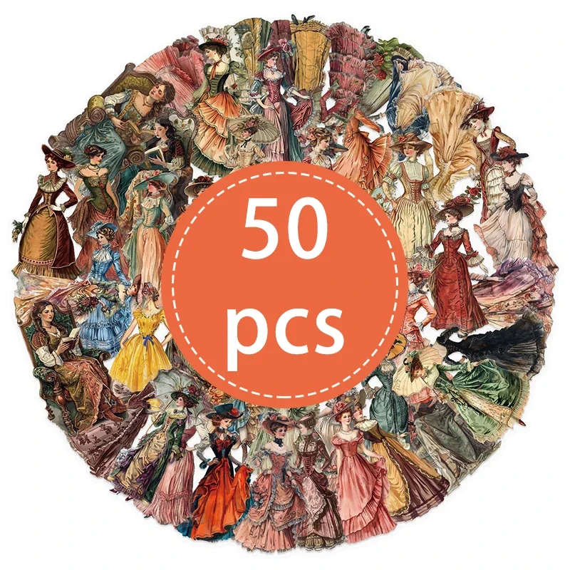 

50 шт. прозрачных винтажных стикеров для скрапбукинга