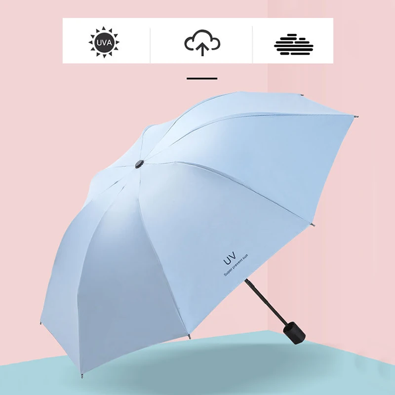 

Windproof Strong Frame Large Umbrella 8 Bone For Women Men Sunny And Rainy Dual-purpose Folding Sunshade Parasol UV Umbrella
