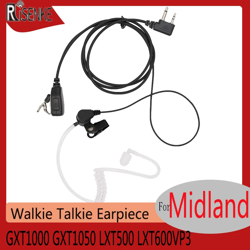 RISENKE Headset GXT1000 GXT1050 LXT500 LXT600VP3 Earpiece Transparent Acoustic Tube Earphone Compatible with Midland Radio