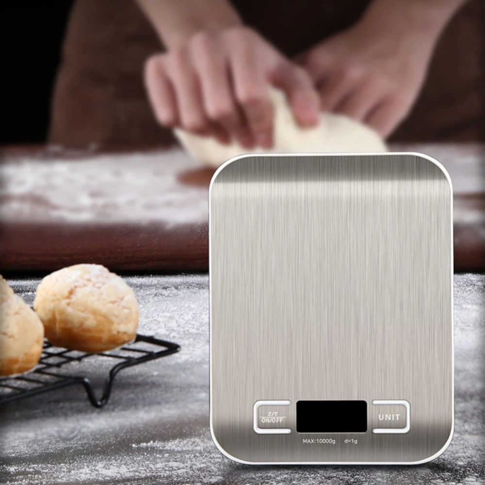 

5/10kg Digital Kitchen Scales Electronic Precision Scale LCD Display 1g/0.1oz Portable Stainless Steel Baking Weighing Scales