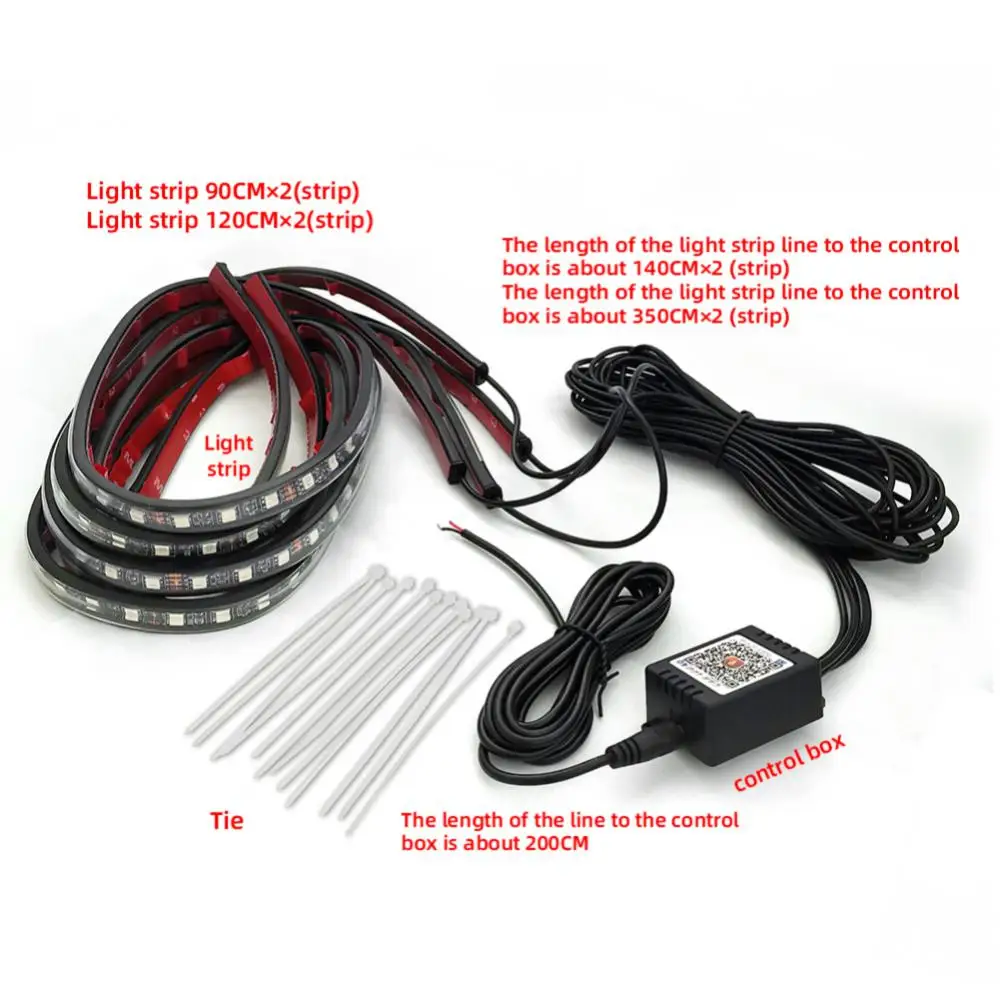 

Автомобильная светодиодная подсветка с цветным управлением, 7 цветов, водонепроницаемая, многофункциональная автомобильная подсветка, фотомодификация