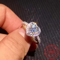 hoyon 2 carats diamond ring for women 925 sterling silver color jewelry anillos de bizuteria ring females