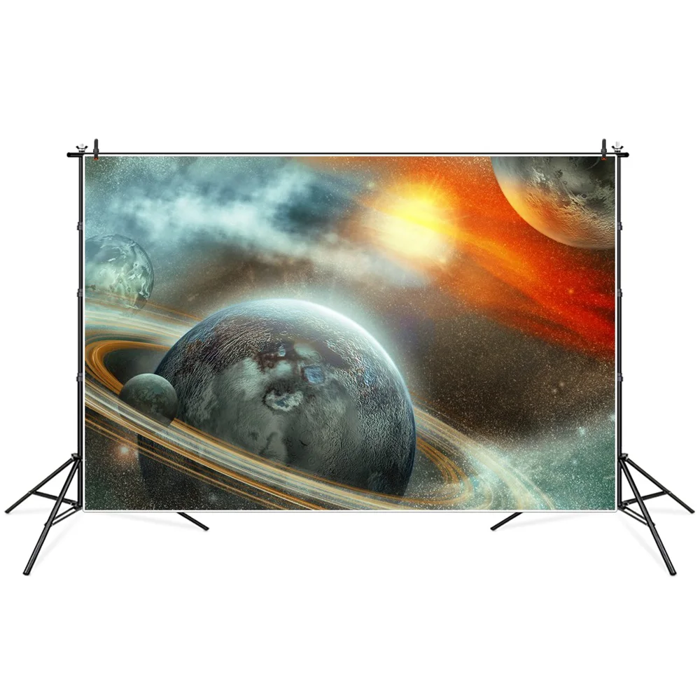 

Fantasy Outerspace Universe Planets Starrysky Photography Backdrops Custom Baby Party Decoration Photo Booth Studio Backgrounds