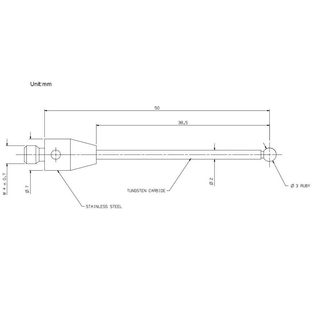 Сенсорный щуп CMM стилус диаметром 3 мм рубиновый шарик керамический стержень M4