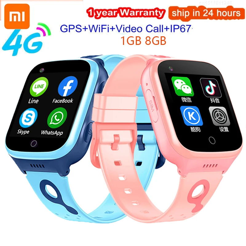 

Xiaomi 4GB Smart Watch Video Call 1GB 8GB Position Step Children GPS IP67 Waterproof Smart Watch Monitor Tracker Location Watch