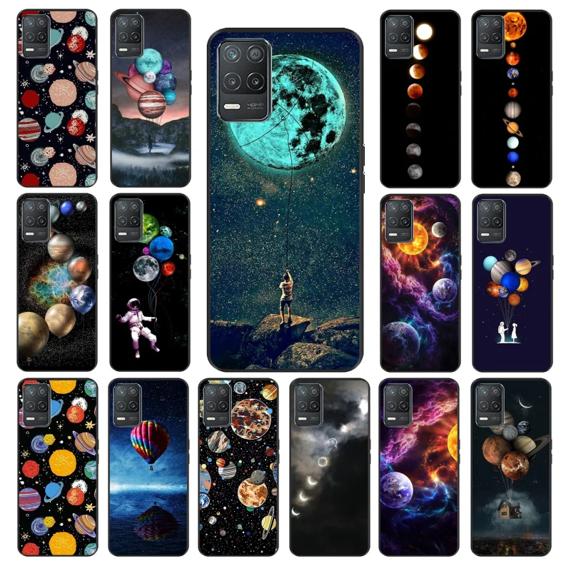 

Moon Stars Space Astronaut Case for OPPO Realme GT 2 Pro X2 Pro XT C25S 8 7 6 Pro 6i GT Master C3 C21 C21Y C11 X3 SuperZoom