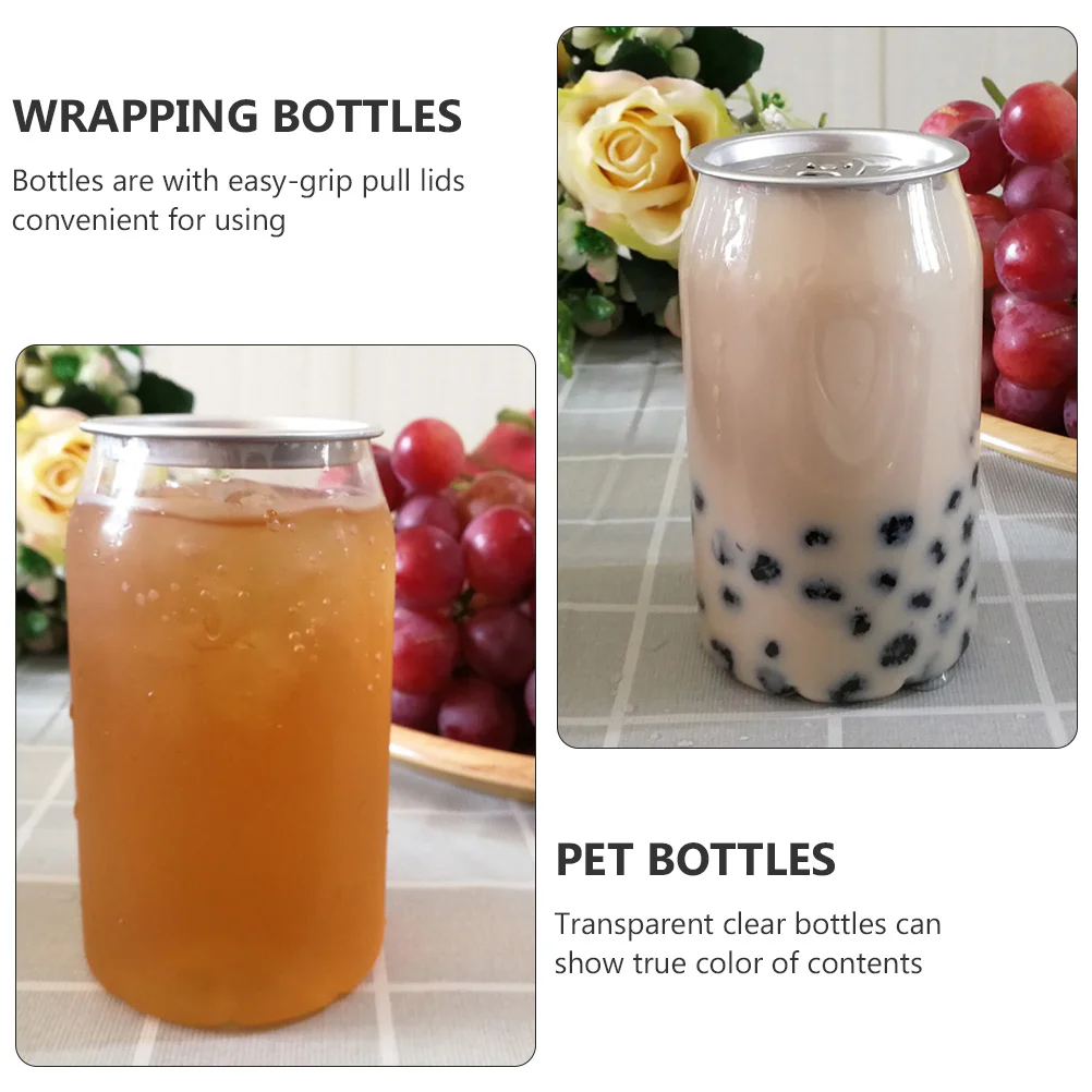 Одноразовая круглая банка бутылки для напитков молока чая питья прозрачные