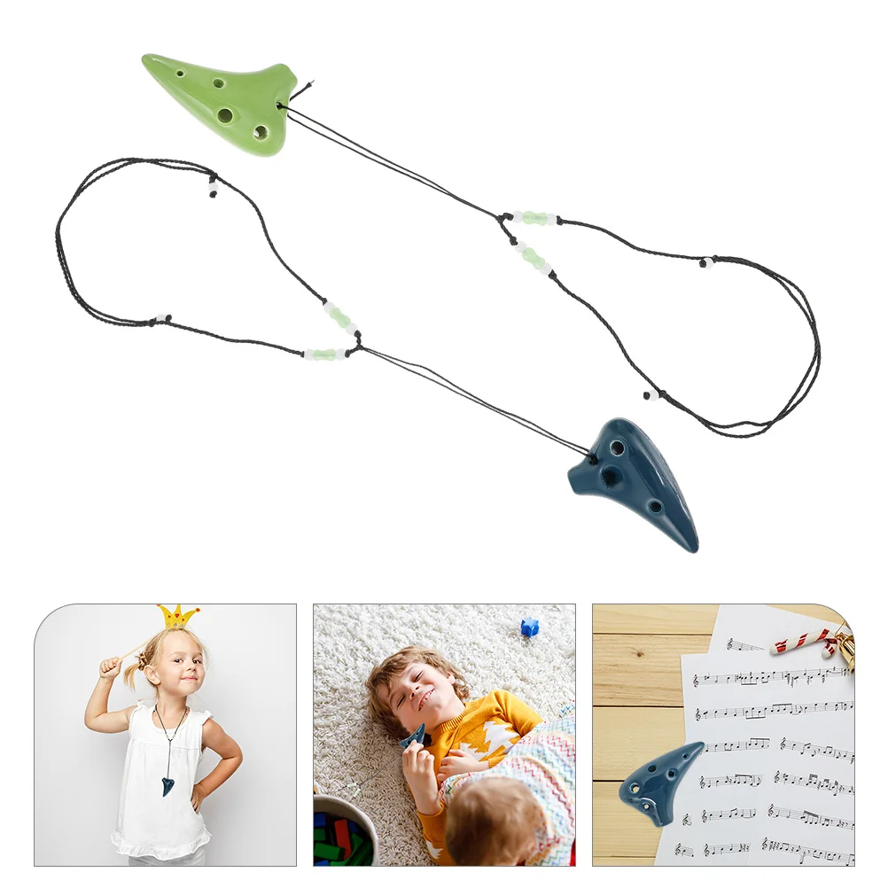 

2pcs Min Creative Musical Practice 6-hole Ocarina Children Ocarina Ceramic Ocarina Instrument Beginner Ocarina