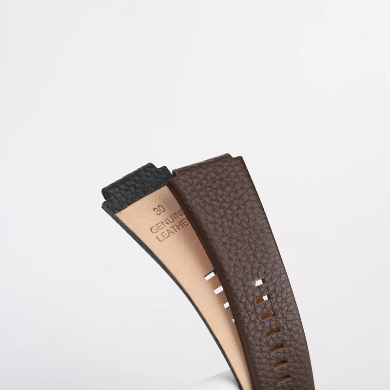 28x20mm 30x20mm 30x22mmConvex Mouth Genuine Leather Watchband for Diesel DZ1089 DZ1123 DZ1132 Watch Strap men's Bracelet band