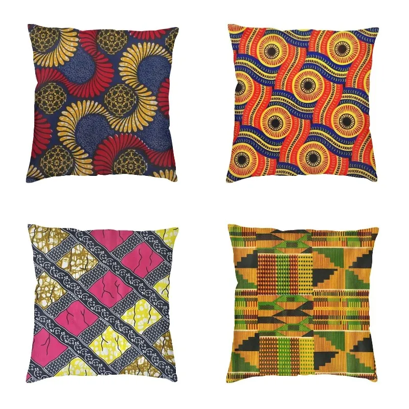 

Чехол для подушки с Африканским узором Анкара 40x40 см, традиционное Африканское Этническое Искусство, бархатный чехол для гостиной, украшени...