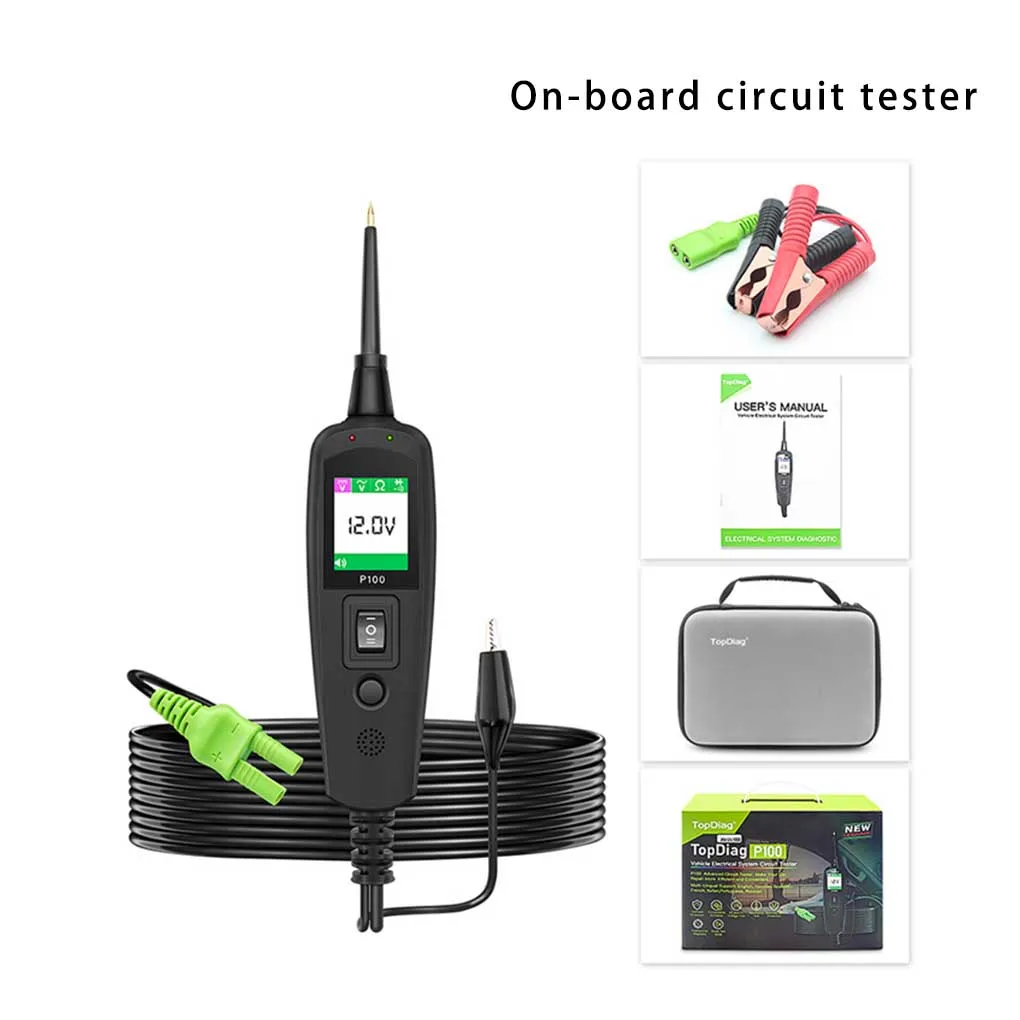 

P100 Car Electric Circuit Tester 12V 24V Testing Pen Auto Analysis Power Probe Replace Detector Diagnostic Tool