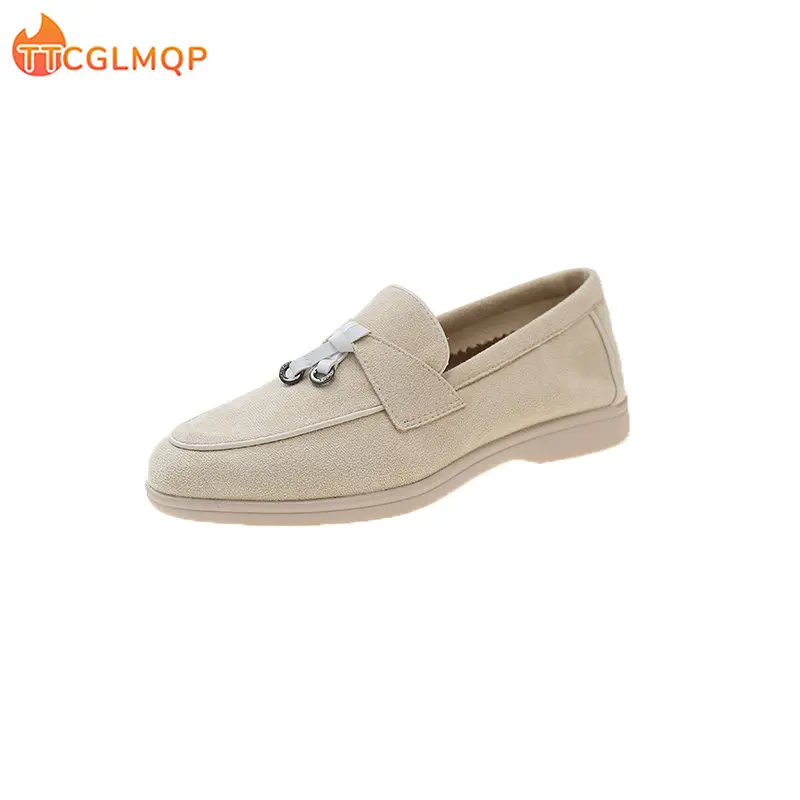 New Women's Shoes Navy Color Casual Loafers For Women Fashion British Style Flat Shoes Leather Comfort Daily Footwear Size 36-42