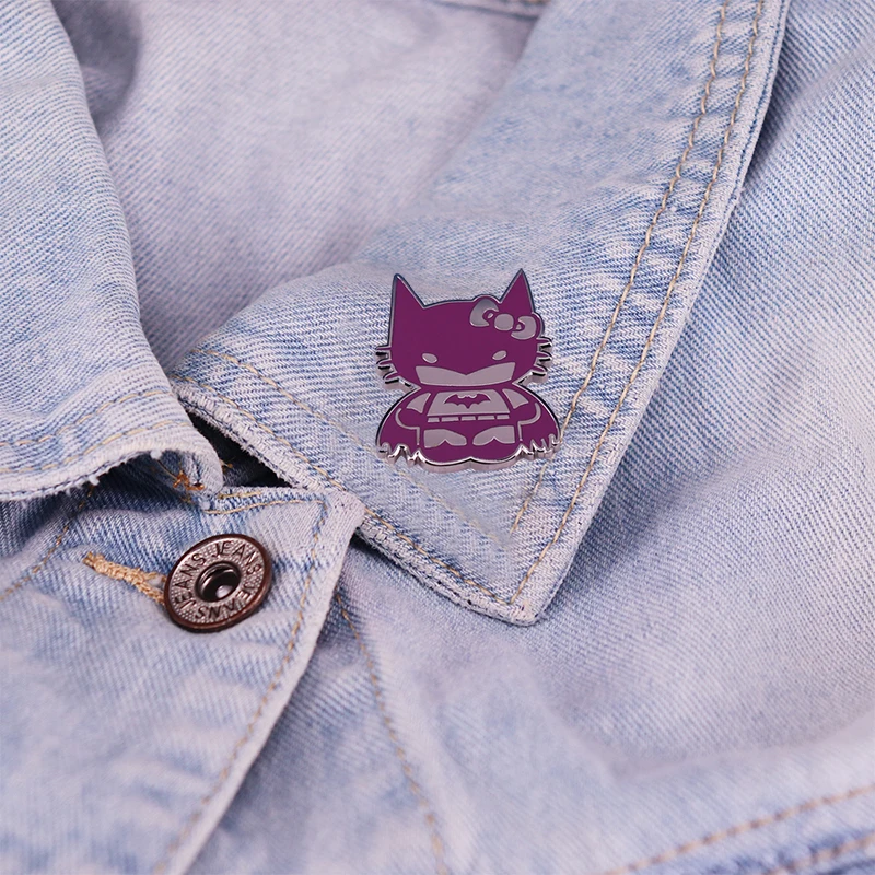 

Эмалированные значки в виде мультяшного кота, значки в стиле аниме для манги, комиксов, героев, для женщин, детей, ювелирные изделия, аксессуары, подарки