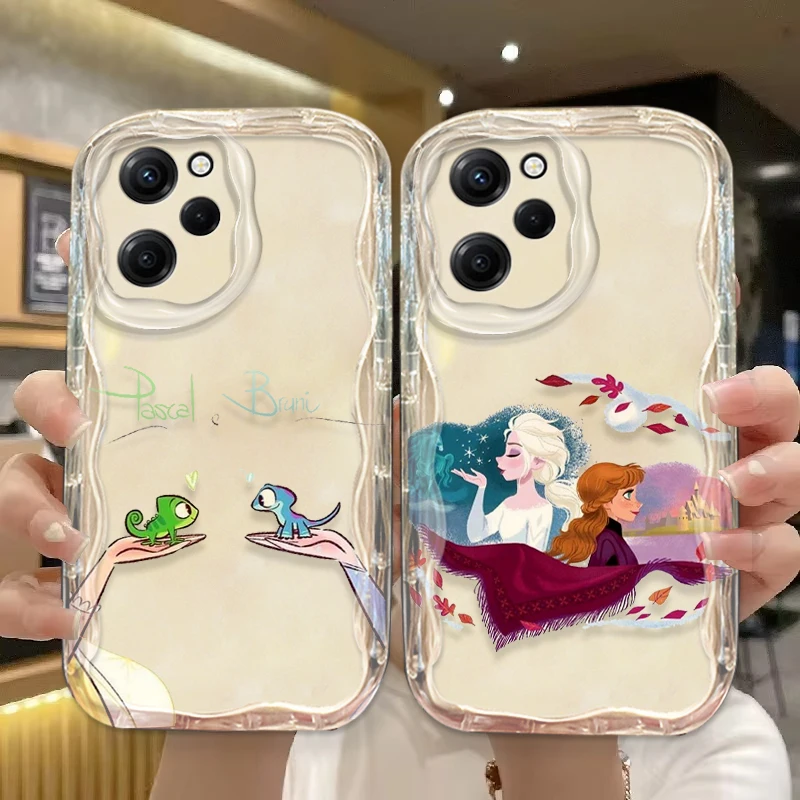 Чехол Холодное сердце Анны Эльзы для Xiaomi Redmi Note 13 12 12Pro 11 10 Pro POCO F4 X3 X4 GT X5 X6 волнистый