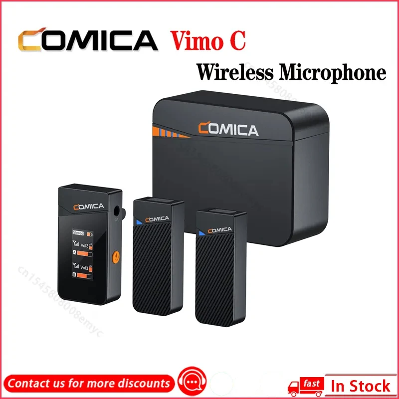 

COMICA VimoC 2.4G Wireless Lavalier Microphone Plug and Play Noise Cancelling Microphone for Interview Vloging Live Streaming
