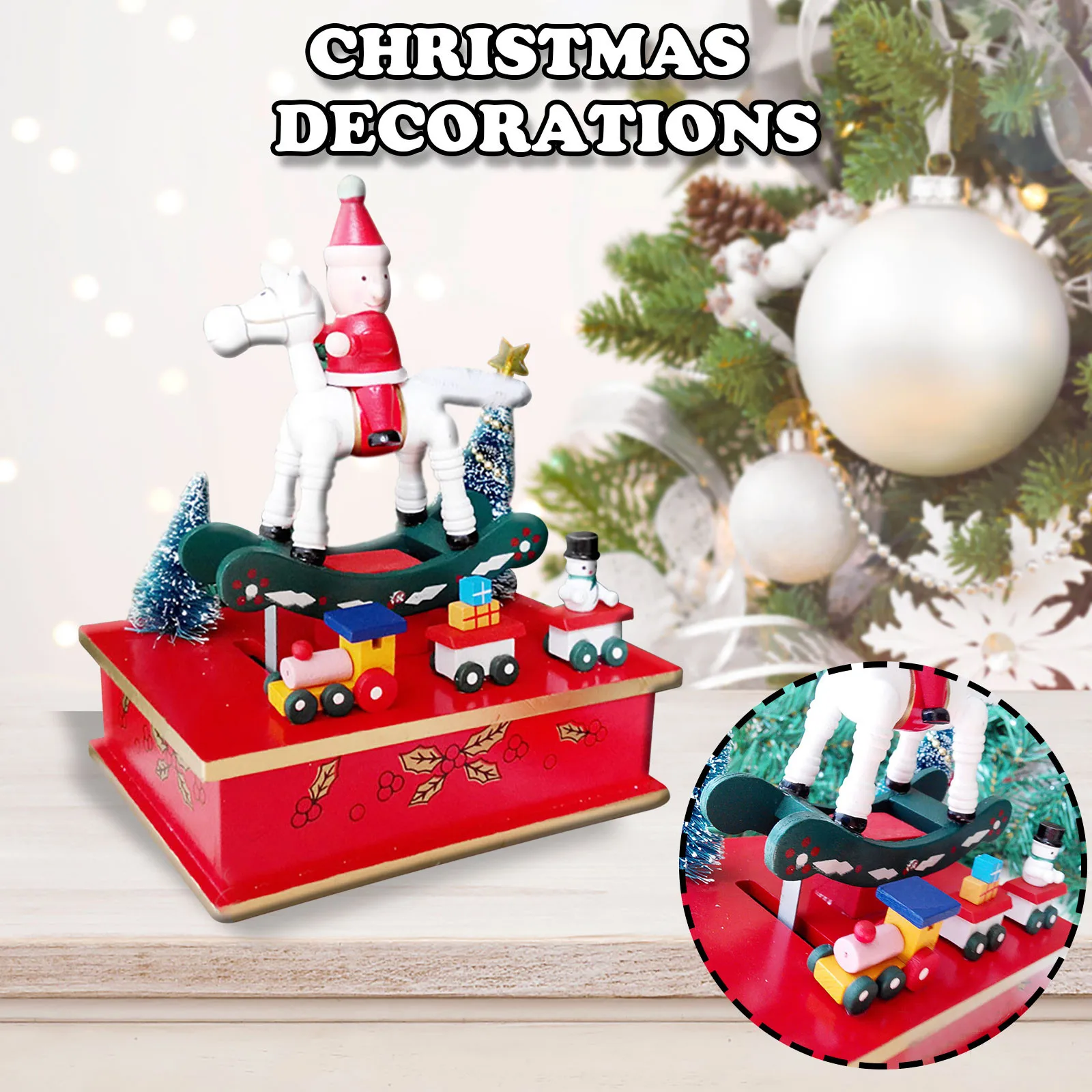 

Shoe Ornament Decorations Box Music Decoration Wooden Box Music Christmas Bedroom Home Decor Decor Hanging Wall Decorations
