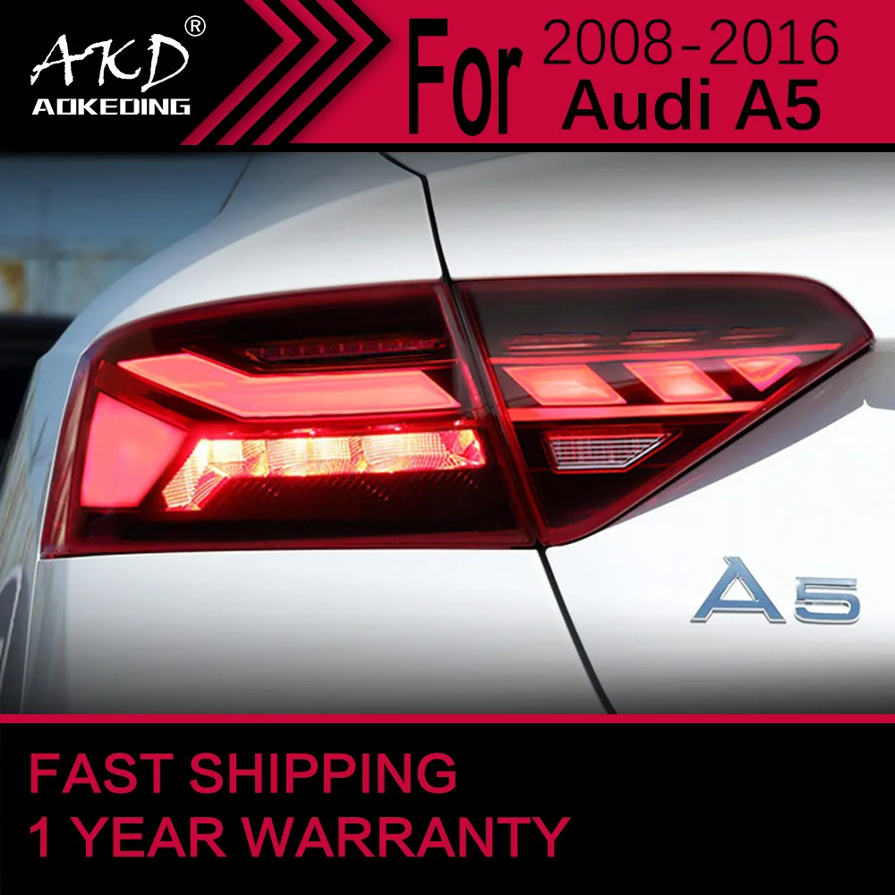 Luces de coche para Audi A5 LED luz trasera 2008-2016 A5 lámpara de parada trasera señal de freno DRL reversa accesorios Automotrices