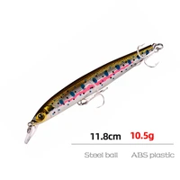 1pcs minnow hot model fishing lure hard bait 6color 10 5g 11 8cm for choose minnow quality professional depth1 1 8m
