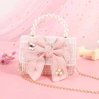korean kids purses and handbags mini crossbody cute girls pearl hand bags tote little girl small coin pouch party purse gift