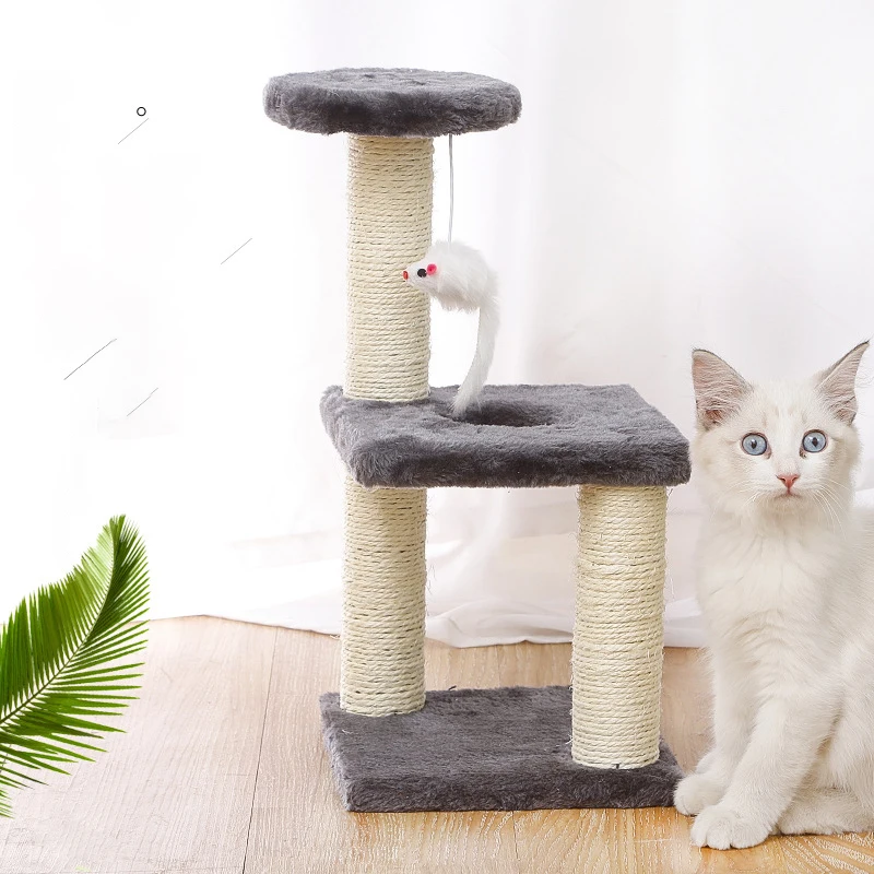 

3 Layers Cat Tree Cat Climbing Frame Tall Cat Tower with Large Cat Condo Cozy Perch Bed Scratching Post Cat Jumping Platform Toy