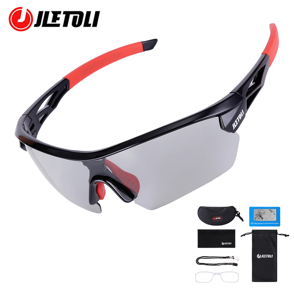 

JLETOLI Photochromic Cycling Sunglasses Men Women Outdoor Sports Fishing Bicycle Discoloration Goggles Polarized Bike Eyewear
