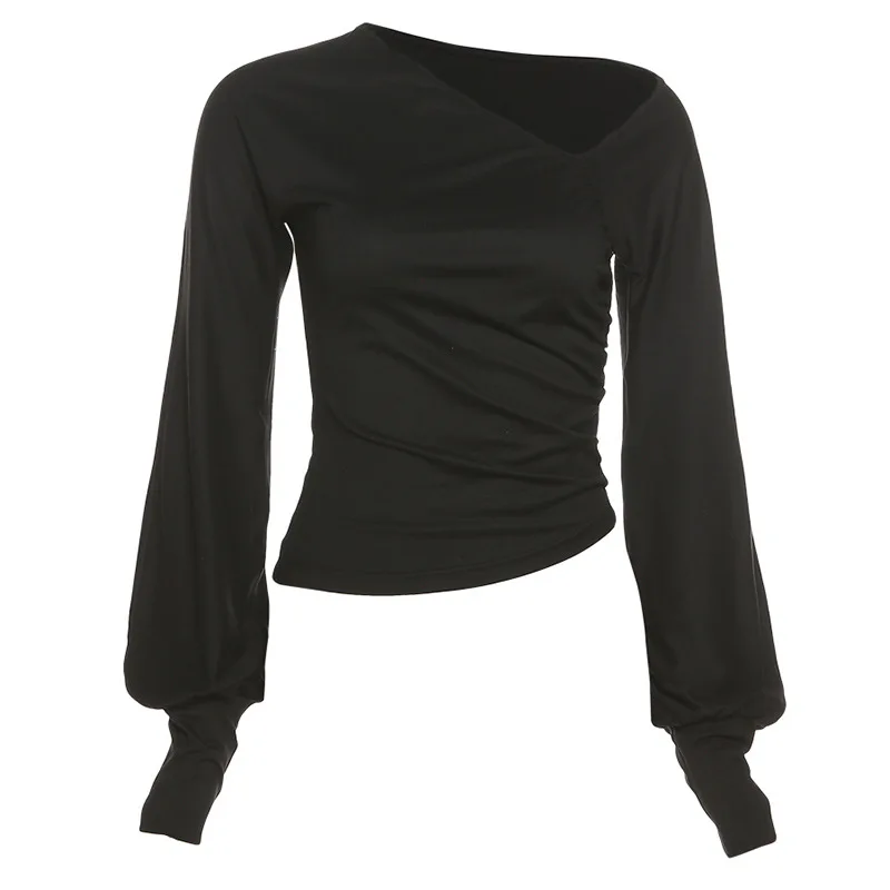 Модный уличный Повседневный Топ дизайнерская Однотонная футболка с